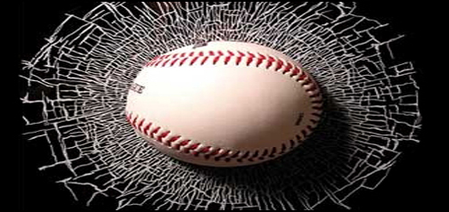 Smashed Glass with Baseball