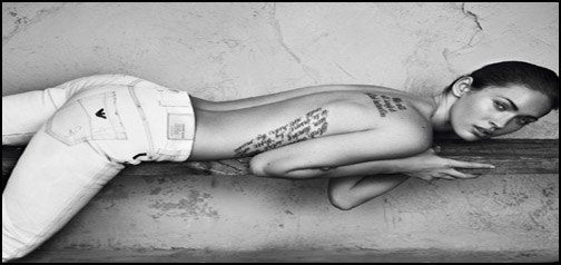 Megan Fox shows off her Tattoo's